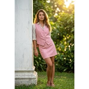 Vintage Y2K Gap Ribbed Vest Barbie Core Pink Womens Size M